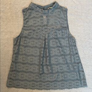 Lily White Sleeveless Lace Blouse in Blue